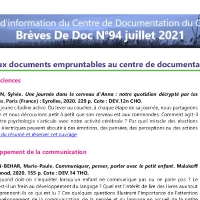 Brèves de doc N°94 - juillet 2021